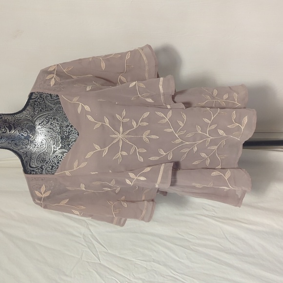 ✨50% OFF✨ NWT BKE Boutique embroidered chiffon blouse - Picture 3 of 10